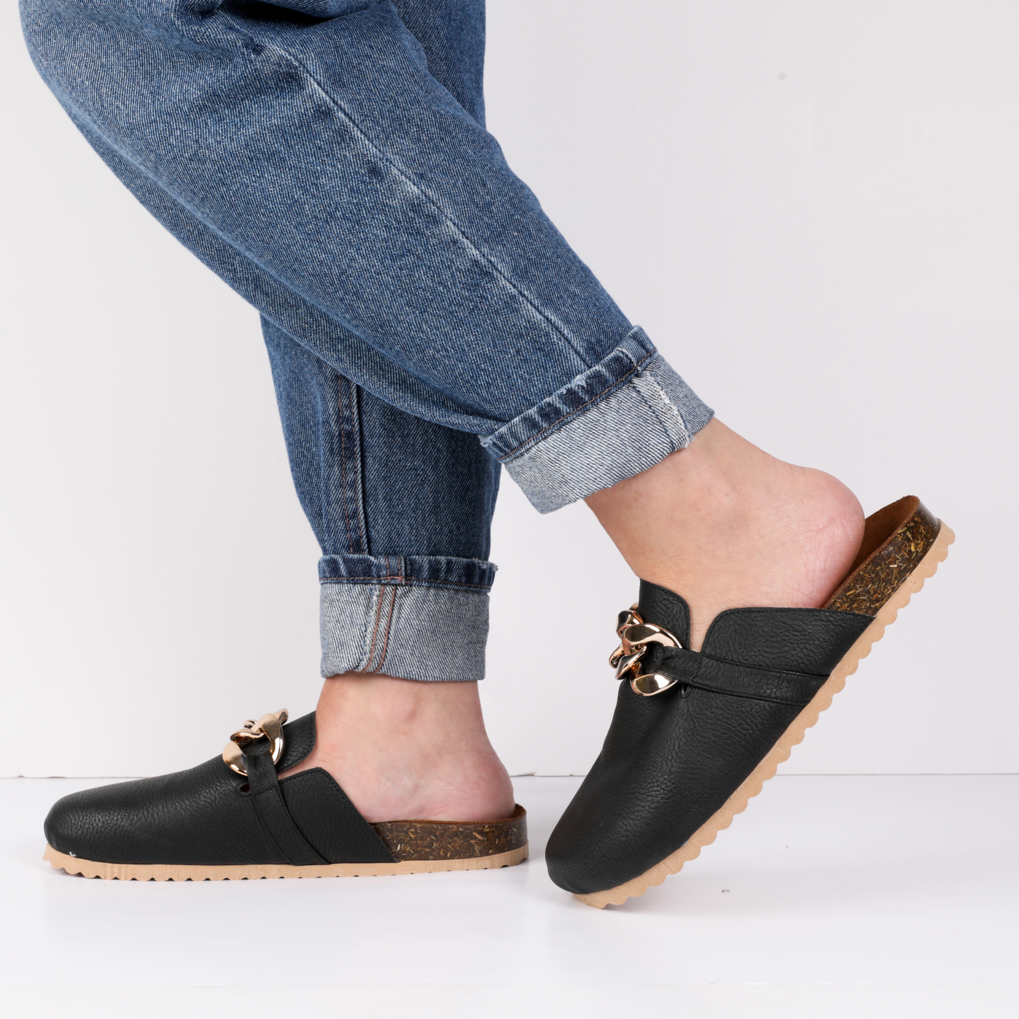 Zuecos Chain Noir