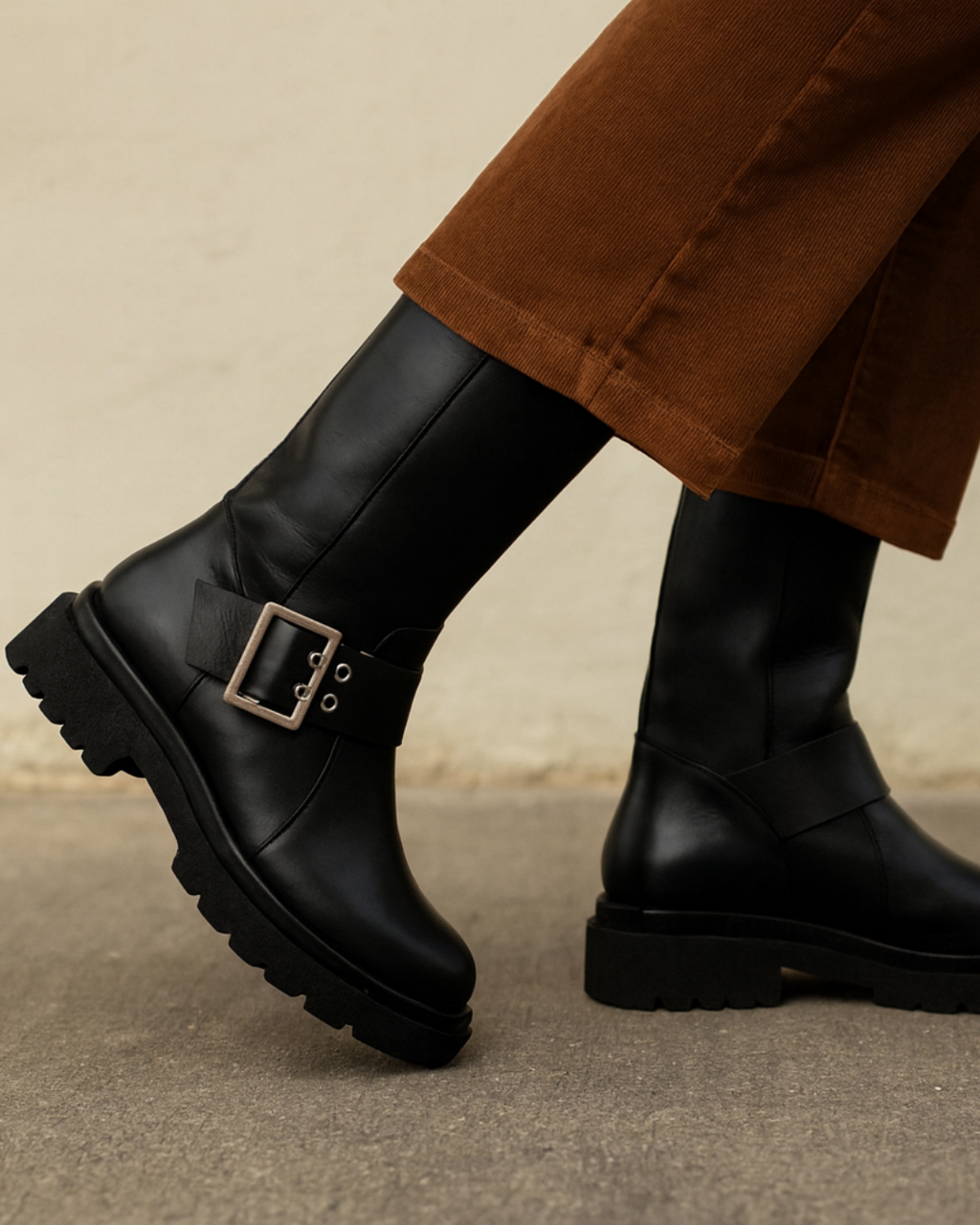 Boots Noir 1 Boucle