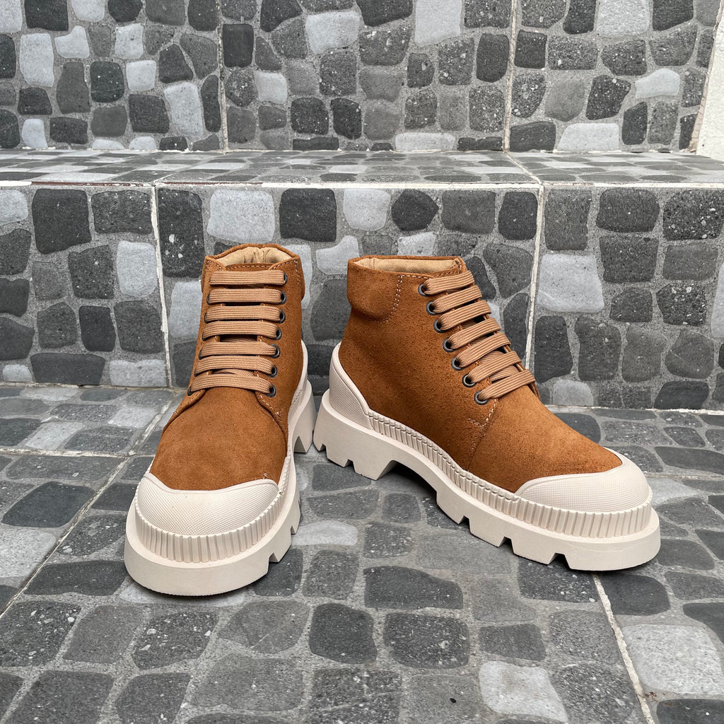 Combat Boots Gamuza Tan