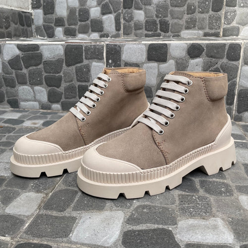 Combat Boots Gamuza Taupe