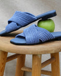 Sandale Tressé Bleu