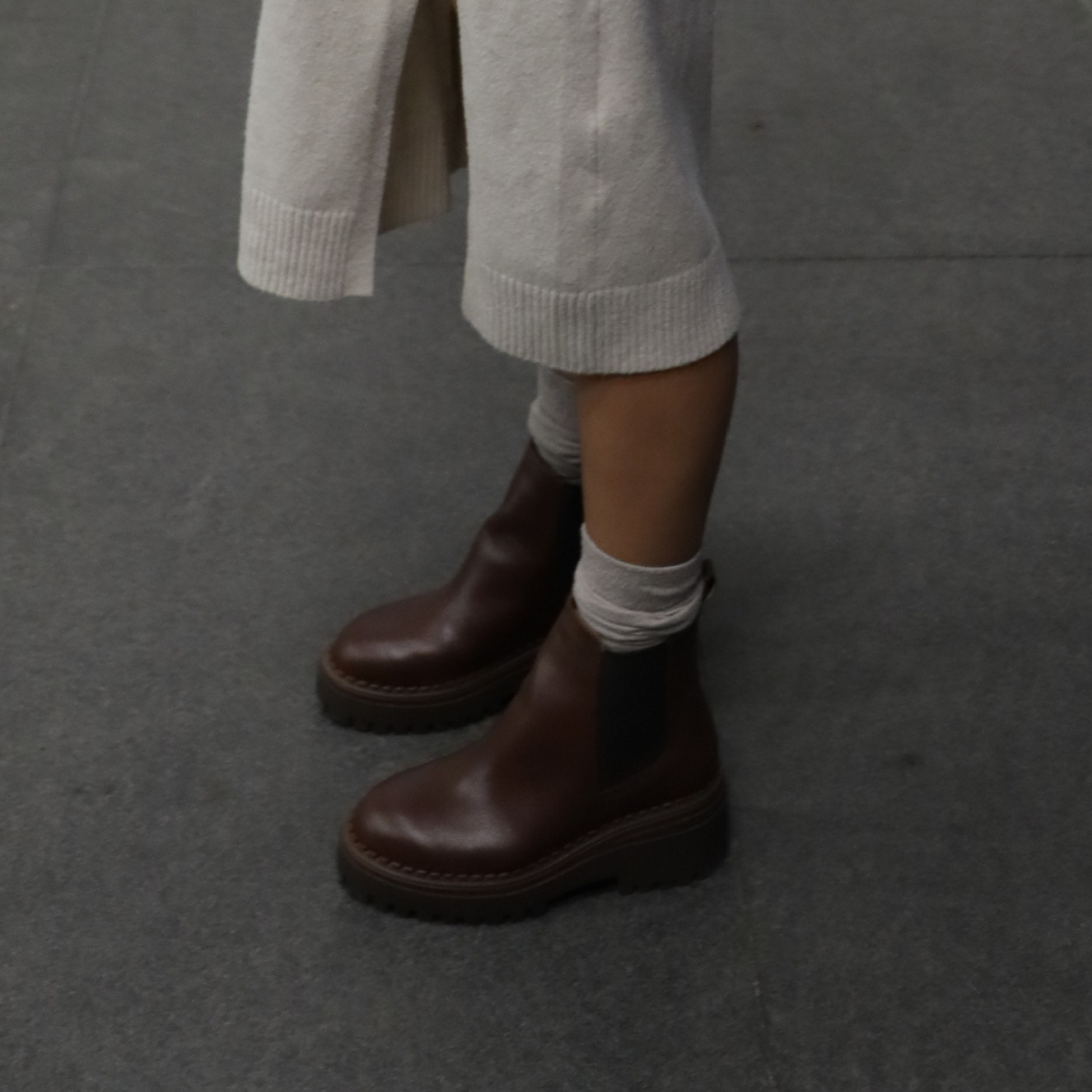 Chunky Chelsea Boots Chocolat