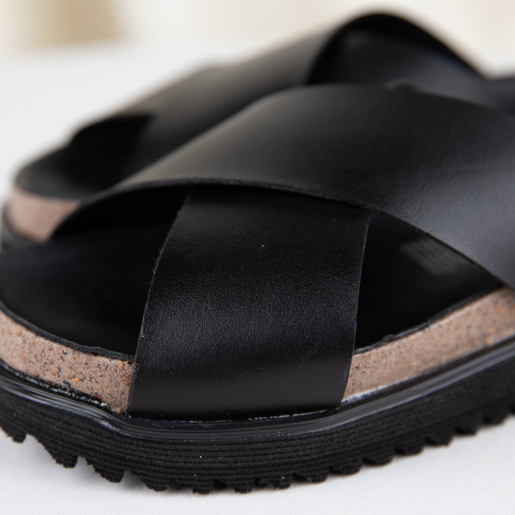 Sandale Croisé Noir
