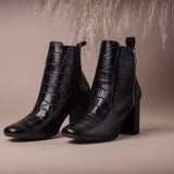 Noir Boots Efecto Crocodrile