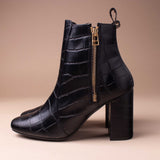 Noir Boots Efecto Crocodrile