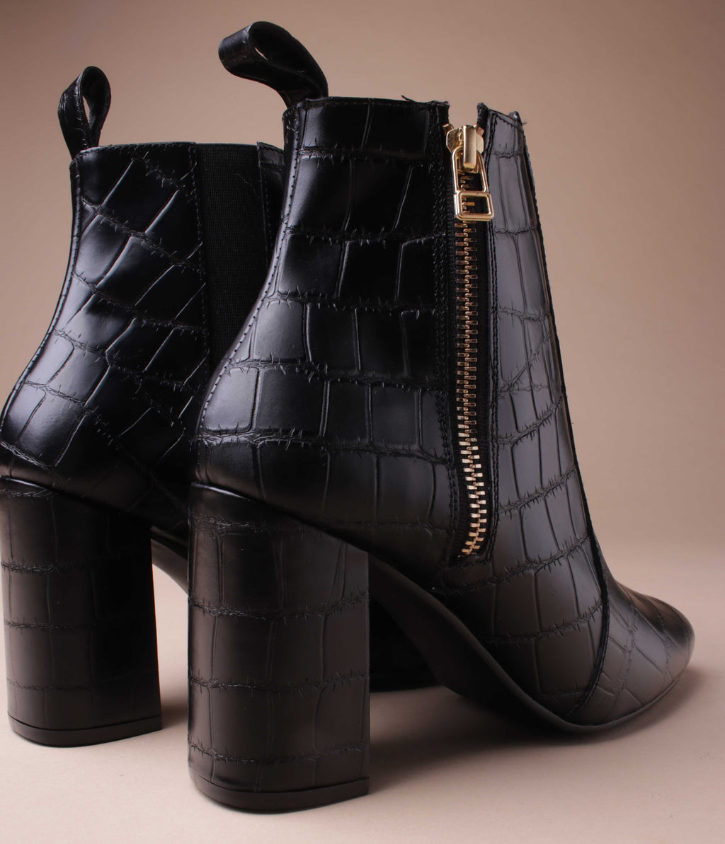 Noir Boots Efecto Crocodrile