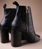 Noir Boots Efecto Crocodrile
