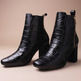 Noir Boots Efecto Crocodrile